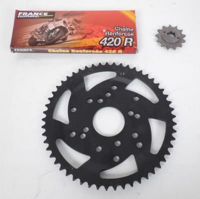kit chaîne france uitrusting voor moto derbi 50 senda l 1997 à 1999 12x53 nieuw