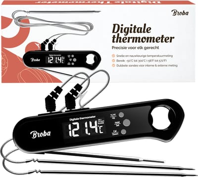 Vleesthermometer BBQ Thermometer - Oventhermometer Keukenthermometer Kookthermometer - Kerntemperatuurmeter Voedselthermometer Kernthermometer - Suikerthermometer Kook Thermometer Vlees Oven Keuken - Temperatuurmeter Digitaal - Barbecue Accessoires