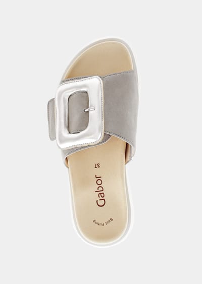 Sandaaltjes met elegante siergesp - taupe - Gr. 36 van Goldner Fashion