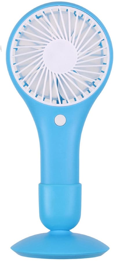 Urban Living Draagbare USB ventilator met standaard - lichtblauw - 20 x 10 cm