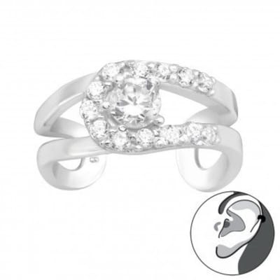 WeLoveSilver - ear cuff - zilveren oorbel met kristallen - hypoallergeen