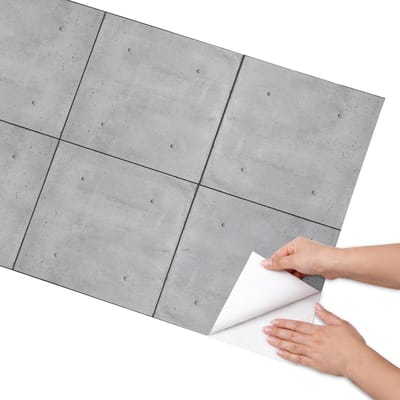 Coloray Meubel Wrap Folie - Grijs Meubelfolie - 65x130 cm - Decoratiefolie Zelfklevend Betonplaten - Meubelfolie Zelfklevend - Industrieel / Loft Meubelfolie - Wrapfolie Keuken - Wanddecoratie - Texturen