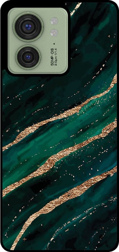 Smartphonica Telefoonhoesje Geschikt voor Motorola Edge 40 met marmer opdruk - TPU backcover case marble design - Groen Goud geschikt voor Motorola Edge 40