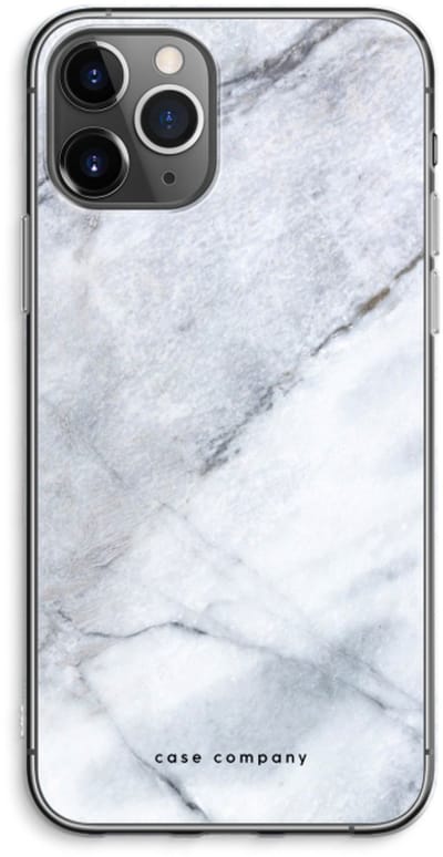 Case Company® - Hoesje geschikt voor iPhone 11 Pro Max hoesje - Witte marmer - Soft Cover Telefoonhoesje - Bescherming aan alle Kanten en Schermrand