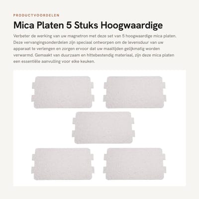 Dailygoods- Mica Plaat - 5 Stuks - Hoge Temperatuur Weerstand - Duurzaam - Magnetron Onderdeel - Isolerende Eigenschappen - Milieuvriendelijk - Microwaveplaat