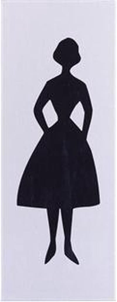 Aluminium wc bordje pictogram: dames Toilet | 5 jaar garantie | Zelfklevend | 130x50x0,5 mm deurbordje wc dames toilet