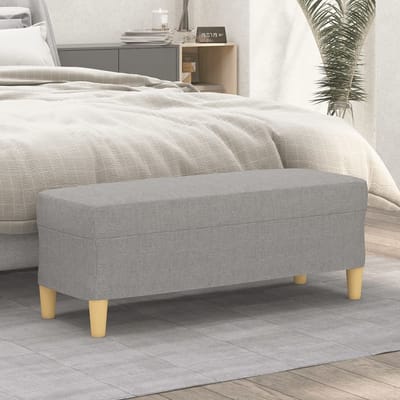 vidaXL - Bankje - 100x35x41 - cm - stof - lichtgrijs