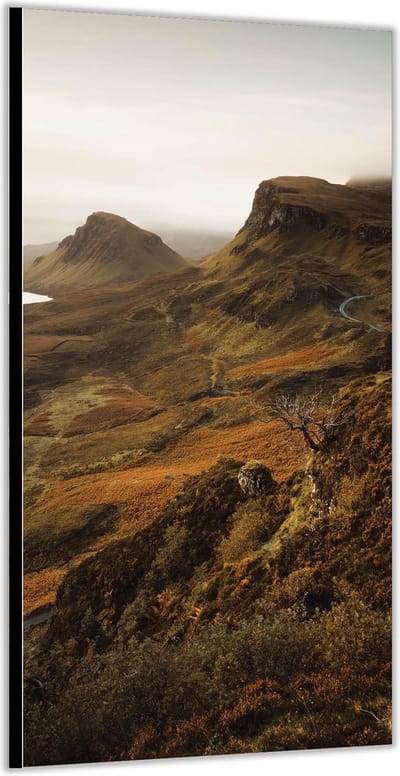Dibond –Bruin Berglandschap– 100x200cm Foto op Aluminium (Wanddecoratie van metaal)