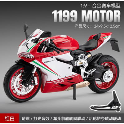 1:9 Du 1199 Legering Motorfiets Metalen Model Ornament Speelgoed Collectie Motorfiets