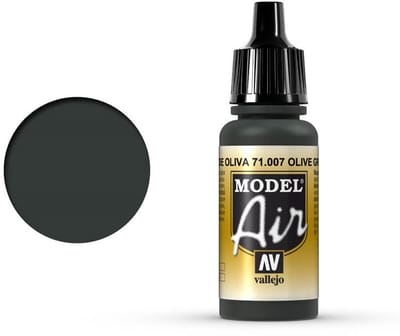 Vallejo Hobbyverf Acrylverf - 71007 Model Air Olive Green - Acryl Verf flesje - 17 ml