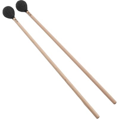 1 Paire de Maillets de Marimba Tête en Fil Dur Moyen avec Manche en Érable pour Jeu de Percussions MQ?06Noir noir