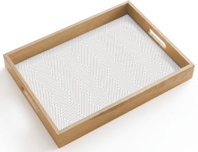 Dienblad hout 40x30 cm - Schootdienblad - Grafisch - Patroon - Modern - Borrelplank rechthoek - Plateau dienbladen