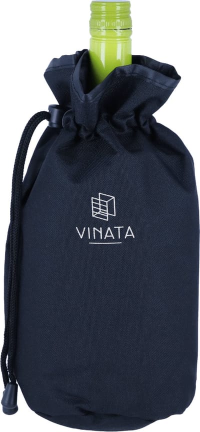 Vinata Ripa coolbag - zwart - wijnkoeler staaf - flessenkoeler - koelelement fles - wijnschenker