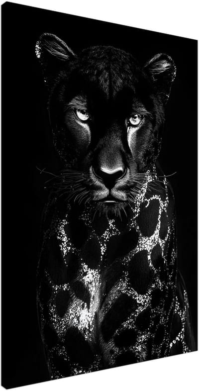 Canvas Schilderij - Panther portrait 100x150 cm - Dieren Wanddecoratie Woonkamer & Slaapkamer