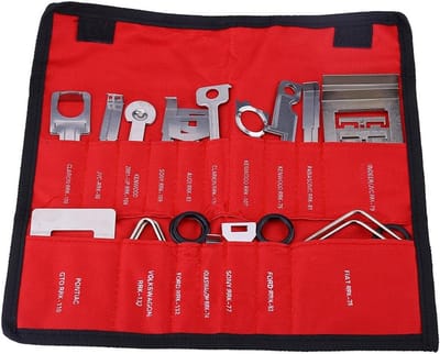 Radio Demontage Set - Interieur Gereedschap - Auto Radio Plaatsen - 38 Delig Professioneel - 38 Stuks - Rood