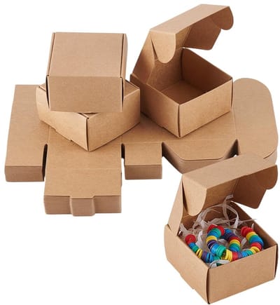 Dailygoody - PandaHall 60 Stuks Kraftpapier Geschenkdoosjes - Perfect Voor Sieraden - Burlywood - Handig Voor Bruiloften - Ideaal Voor Cadeaus - Veelz