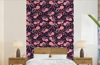 Behang - Fotobehang Octopus - Baby - Design - Breedte 140 cm x hoogte 220 cm