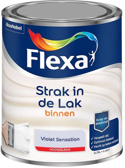 Flexa - Strak In De Lak Binnenlak Hoogglans - Violet Sensation - Mengverf - 750 Ml