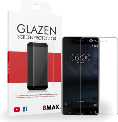 BMAX Glazen Screenprotector Full Cover 3D geschikt voor Nokia 6 | Dekt afgeronde schermranden volledig | Beschermglas | Tempered Glass
