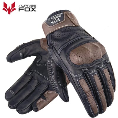 Gants de moto en cuir respirants pour l'été, écran tactile XXL marron