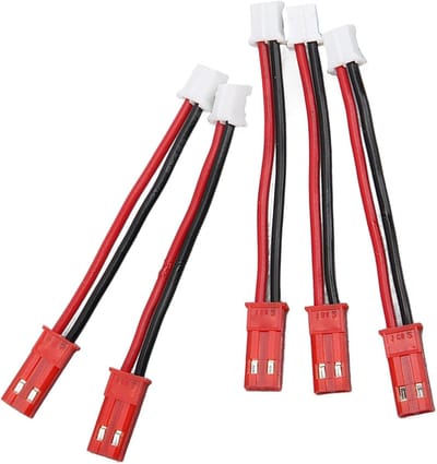5 Stuks 2p naar JST Adapterkabel - Mannen naar Mannen Verlengkabel voor RC Auto Accu's, Geschikt voor Axial SCX24 en 1/24 Modelbouwwagens