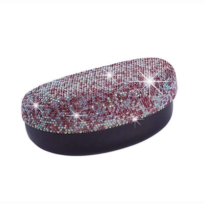 Dailygoody - Zonnebril etui - Glitster bling brillenkoker - Harde schaal - Roze - Zonnebril organizer - Bescherming tegen krassen - Geschikt voor volw.