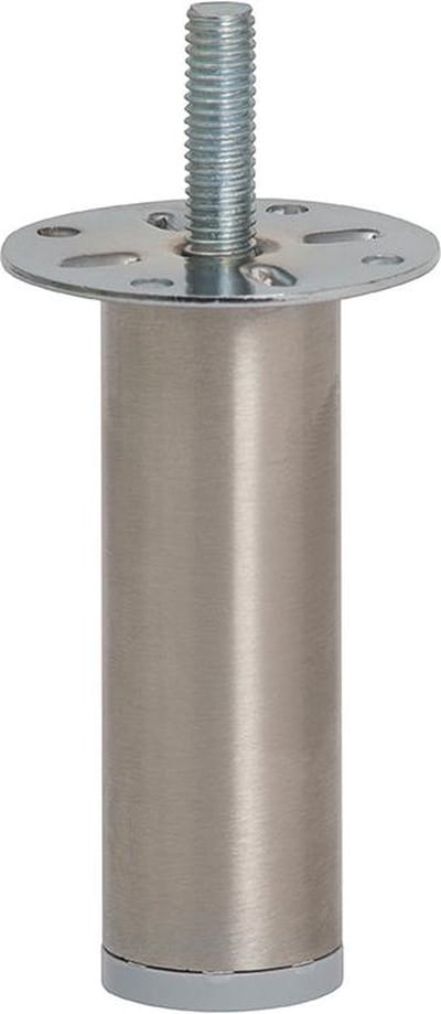 Stalen meubelpoot rvs look rond ø 2,5 cm en hoogte 8 cm (M8) - Set van 4 stuks