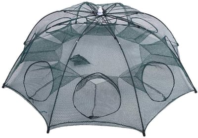 Dailygoods- Viskooi Duurzaam - Schepnet - Garnalenvissen - 8 Gaten - Veiligheidswaarschuwing - Gebruik met Voorzichtigheid - Vissersnet