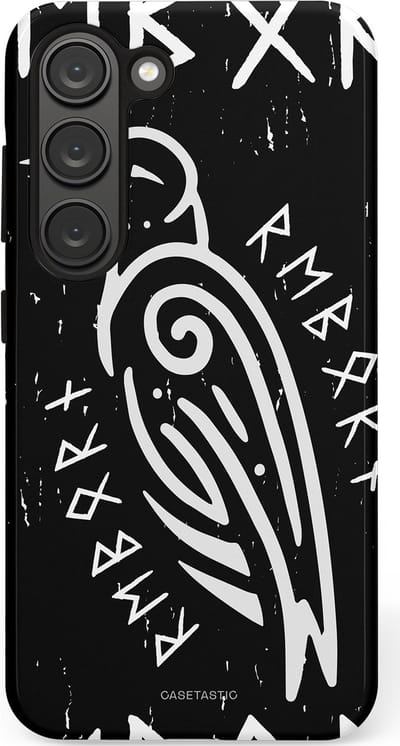 Casetastic Hoesje Geschikt voor Samsung S23 - Stijlvolle Beschermende Duo-layer Case - Runische Symboliek