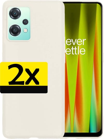 Hoesje - 2 Stuks - Geschikt voor OnePlus Nord CE 2 Lite - Sterk & Shockproof - Case Siliconen - Back Cover - Telefoon Hoes - Telefoonhoesjes - Wit