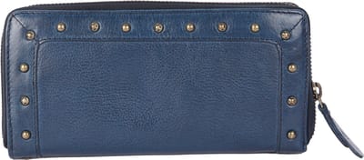 Vintage Echt Italiaans Leren Boho Portemonnee met Studs – Dames Portemonnee met Ritsvak voor Muntgeld & Creditcardhouder
