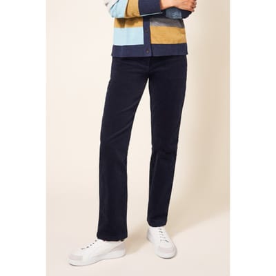 White Stuff Brooke Straight Cord Trouser Dark Navy Maat: 18 REGULAR | Straight Broeken Outlet | Dames | Zwart