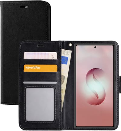Hoesje - Met Pasjeshouder - Geschikt voor Samsung Galaxy S26 Ultra - Luxe Bookcase Portemonee - Flip Case - Kunstleer Book Case - Flipcase - Book Cover - Walletcase - Portemonneehoes - Zwart