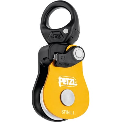 Petzl Spin L1 Yellow – Hoogefficiënte Katrol met Draaibaar Oog 13 mm & 8 KN