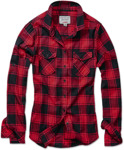 Brandit - Amy Flanell Blouse - 6XL - Rood/Zwart