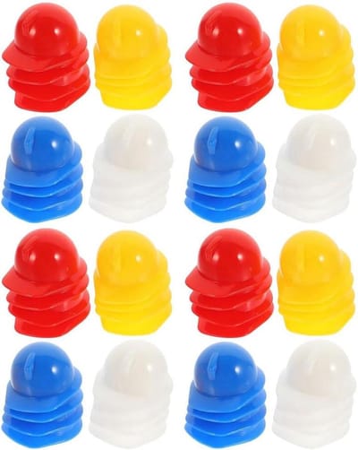 Allecto plus - Mini bouwhelmen van kunststof voor poppen en decoratie - 80 stuks