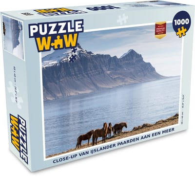 Puzzel Close-up van IJslander paarden aan een meer - Legpuzzel - Puzzel 1000 stukjes volwassenen