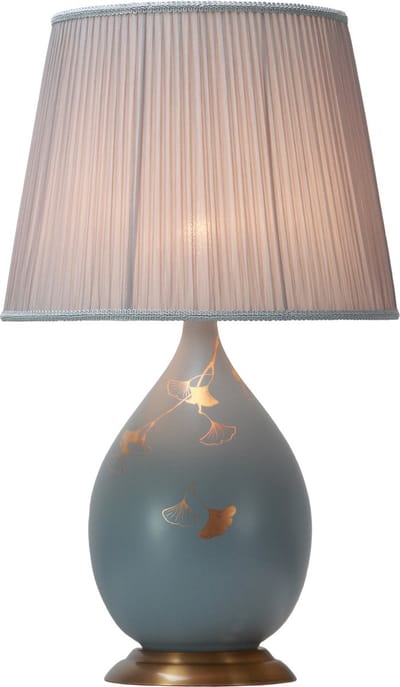 Fine Asianliving Chinese Tafellamp Porselein met Kap D26xH74cm