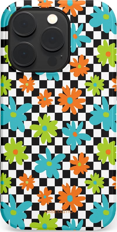 Casetastic Hoesje Geschikt voor Apple iPhone 14 Pro Magsafe - Stijlvolle Beschermende Duo-layer Case - Retro Bloem Power