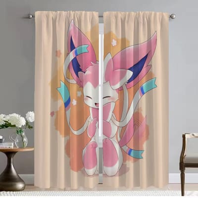 Rideaux de Cuisine Himitsu No Cocotama pour Rideaux de Caméra Rideaux de Fenêtre Chambre d'Enfant Stores Décoration d'Halloween Séparation Salon W50xH70cmx2pcs-CL pink