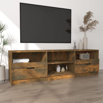 vidaXL - Tv-meubel - 150x33,5x45 - cm - bewerkt - hout - gerookt - eikenkleurig