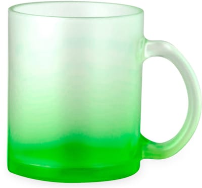 2 glazen mokken 350ml matte afwerking en kleurverloop kleur Groen geschikt voor sublimatie model Osaka