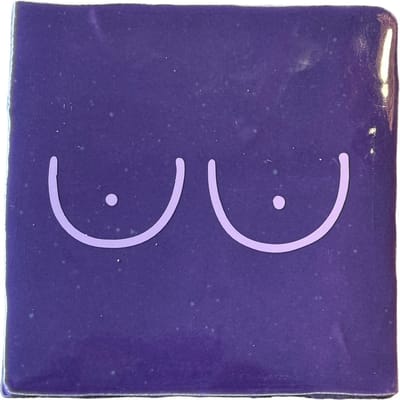 Hippe tegeltje met tekst: Borsten | Donker paars | Pastel paars | Boobies | Gepersonaliseerde cadeau | Hippe Spreuktegel | Nieuwe woning cadeau | Verjaardagscadeau | Verjaardag | Birthday | Housewarming cadeau