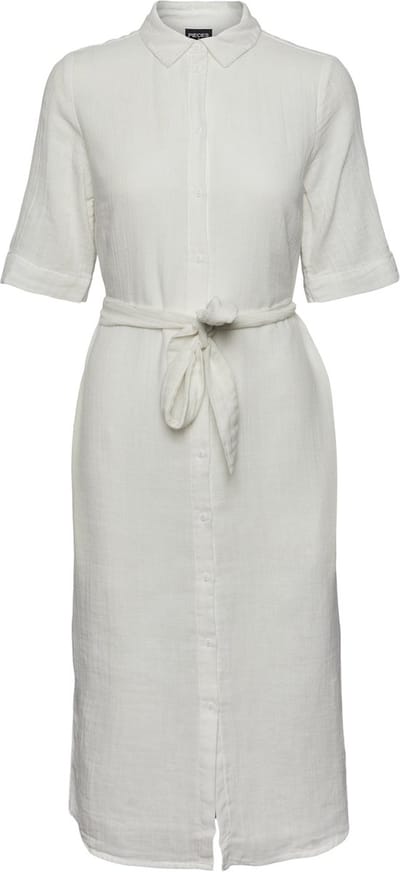PIECES PCSTINA 2/4 MIDI SHIRT DRESS QX SWW BC Dames Jurk - Maat 50