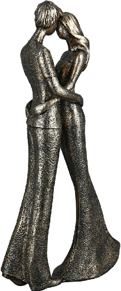 Sculptuur by rawa genegenheid tussen jou en mij 4x13x30 cm - bronskleurig -resin