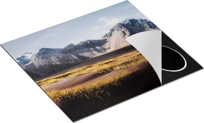 Chefcare Inductie Beschermer Zwart Zand in de Bergen van IJsland - 60x50 cm - Afdekplaat Inductie - Kookplaat Beschermer - Inductie Mat