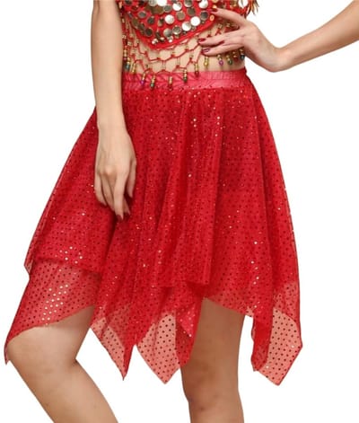 Shiny Sequined Dansrok voor Vrouwen - Irregulaire Hem - Perfect voor Feesten en Yoga
