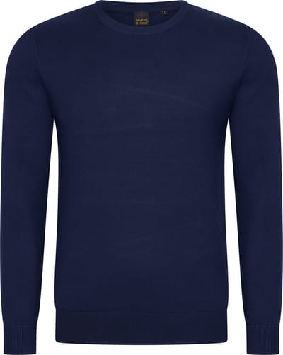 Mario Russo Ronde Hals Pullover - Trui Heren - Sweater Heren - Navy - XXL