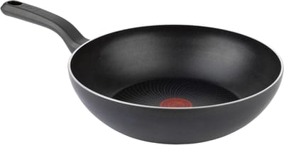 Wokpan - Roerbakpan - Gezond Koken - Thermo-Signaal - 28 cm - Zwart