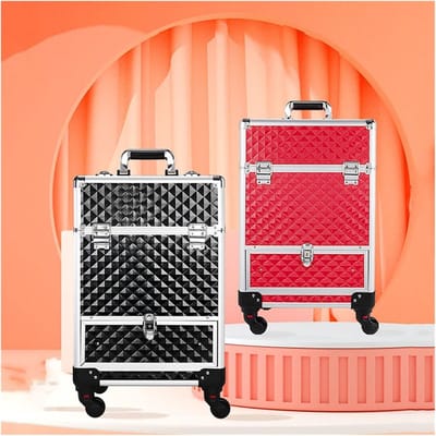 Beauty Trolley - Make-up Koffer - Cosmetica Organiseren - Verrijdbaar Met Wielen - Grote Capaciteit - Zwart